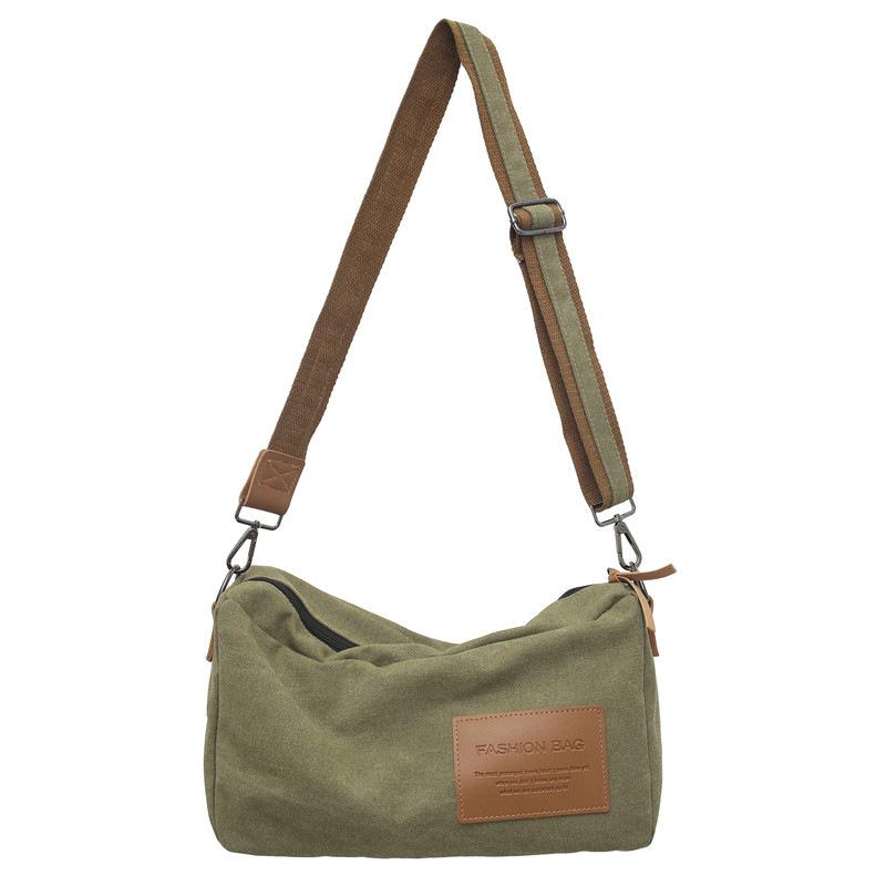 

Студенческая холщовая сумка женская новая модная крутая простая вместительная сумка-мессенджер литературная простая наплечная сумка зелёный