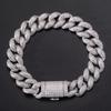 Hip Hop Messing Schmuck 12mm Bling CZ Iced Out Miami Cuban Link Kette Armband für Damen und Herren