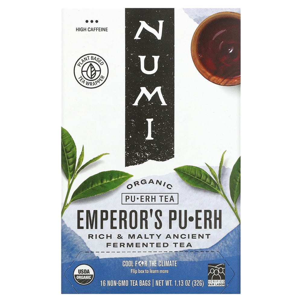 Numi Organic Tea Emperor s Pu-erh Tea Bags, 16 Count (32g)