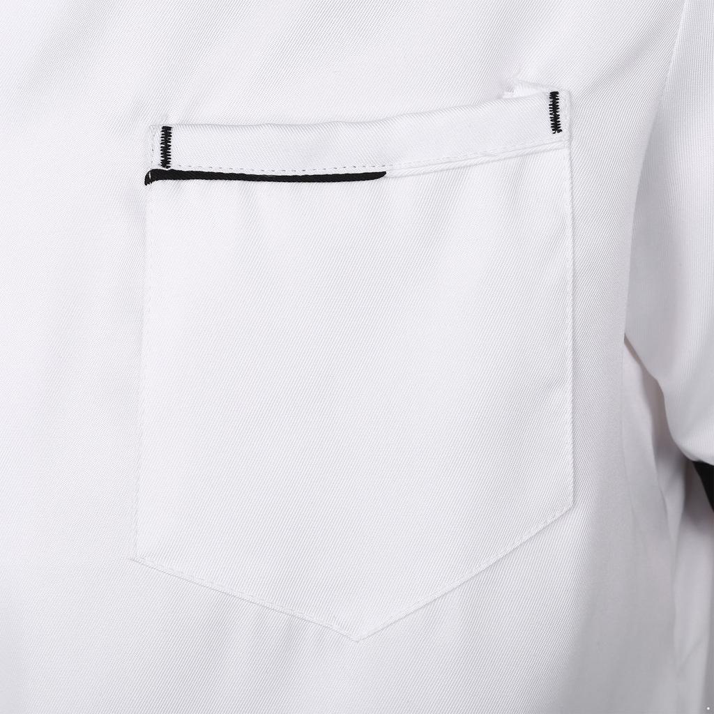 Mens Womens Unisex Short Sleeve Chef Coat Breathable Button Cook Jacket Bakery Canteen Restaurant Hotel Kitchen Uniform
