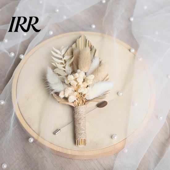 Rustikale Braut corsage Gold Weizen Hochzeits Anstecker Konservierte Künstliche Blume Revers Anstecker Unsterblich für Bräutigam Trauzeugen Blumige Party