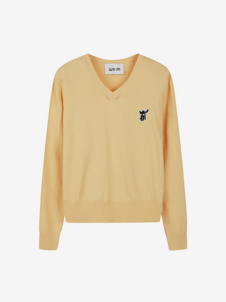 LUVM Basic V-Neck Pullover_Yellow