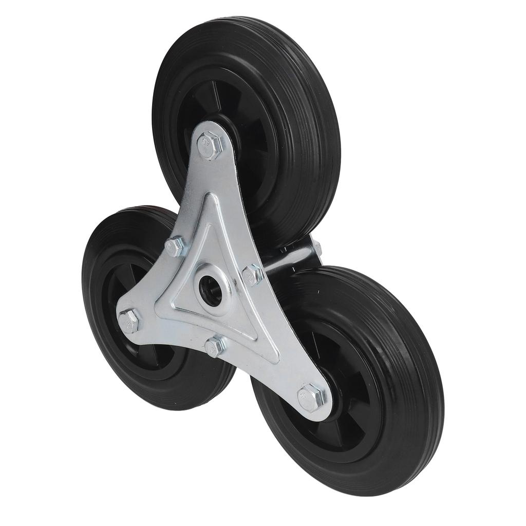 Stair Climbing Wheel Replacement Heavy Duty 6in Rubber Tri Wheel Climber for Shopping Utility Cart Trolley