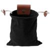 Portable Outdoor Canvas Waist Hanging Tool Bag Folding Berry Bag Storage Leather Camping Jungle Organizer Bag
