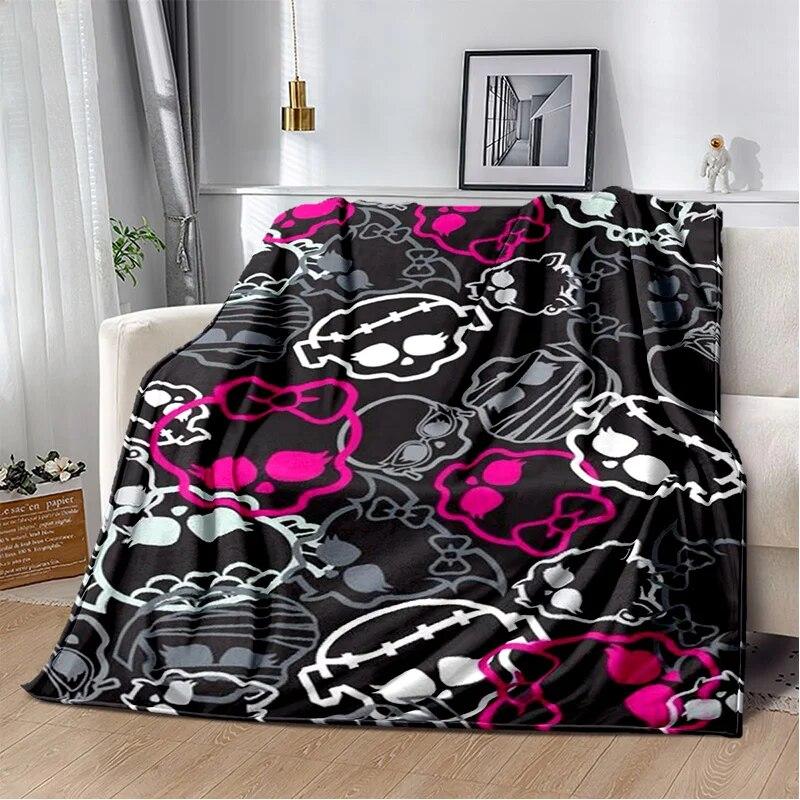 3D Monster High Anime Cartoon Blanket,Soft Throw Blanket for Home Bedroom Bed Sofa Picnic Travel Office Rest Cover Blanket Kids