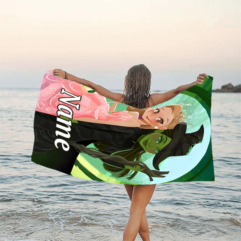 1pc The Wizard of Oz1 Beach Towel with Custom Name, Beach/Swimming/Bath/Picnic/Camping Towel, Suitable for Seaside Beaches