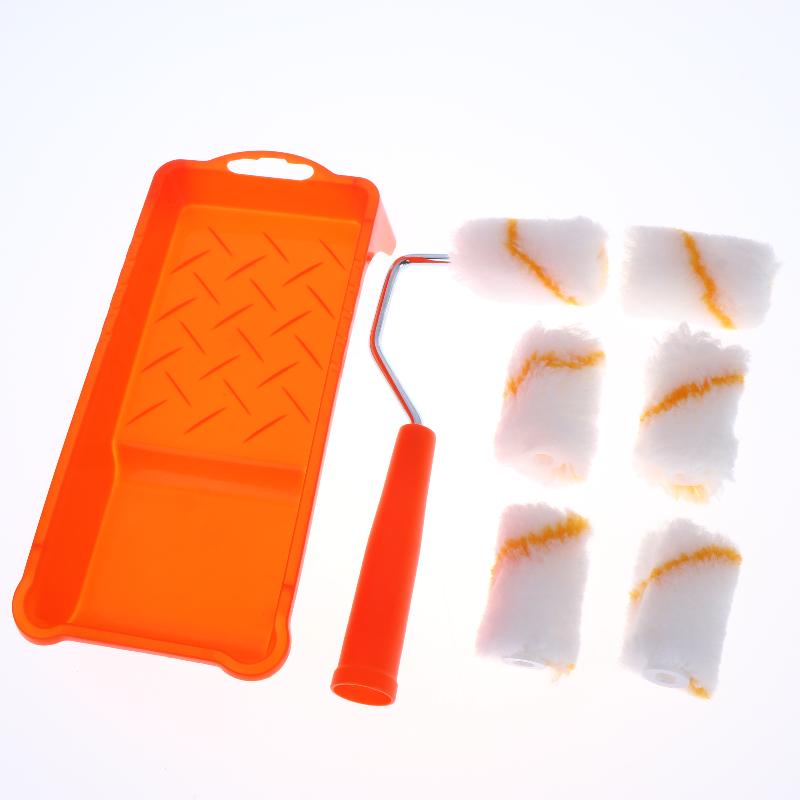 1Set High-Density Foam Paint Roller Paint Tray Liner Decor Tools 2 Inches Small Paint Roller Kit Home Painting Supplies Hardware