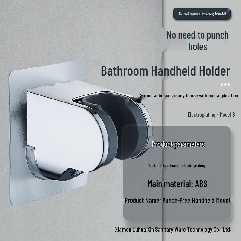 No-Drill Suction Cup Shower Holder: Movable Wall Mount for Bathroom Accessories