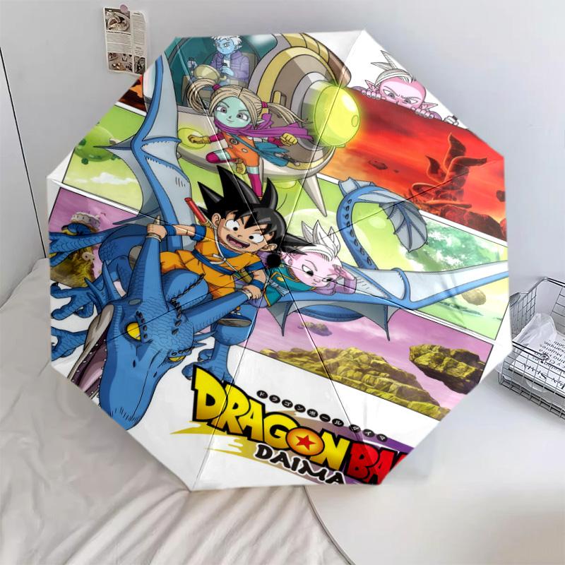 1 PC Automatic Folding Umbrella - Dragon Ball Pattern Portable Foldable Design With 8 Ribs Christmas Birthday Gifts