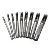 Hollow Punch Tool Kit 9 Piece Set for Leather Gasket and Sheet Metal Carbon Steel Punches with Easy Grip Knurled Handles