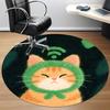 1PC Cat Wi-Fi Office Round Area Rug, Indoor Mat Suitable ForOffice, Under Office Chairs Bedroom Living Room Home Decor, Room Deco f167
