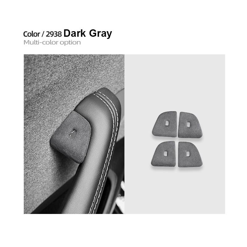 

Автомобильные модернизированные аксессуары для Tesla Model 3 Highland 2024, защитная крышка кнопки дверного переключателя, замшевая наклейка на открывание двери, декоративная отделка for M3 Highland темно-серого