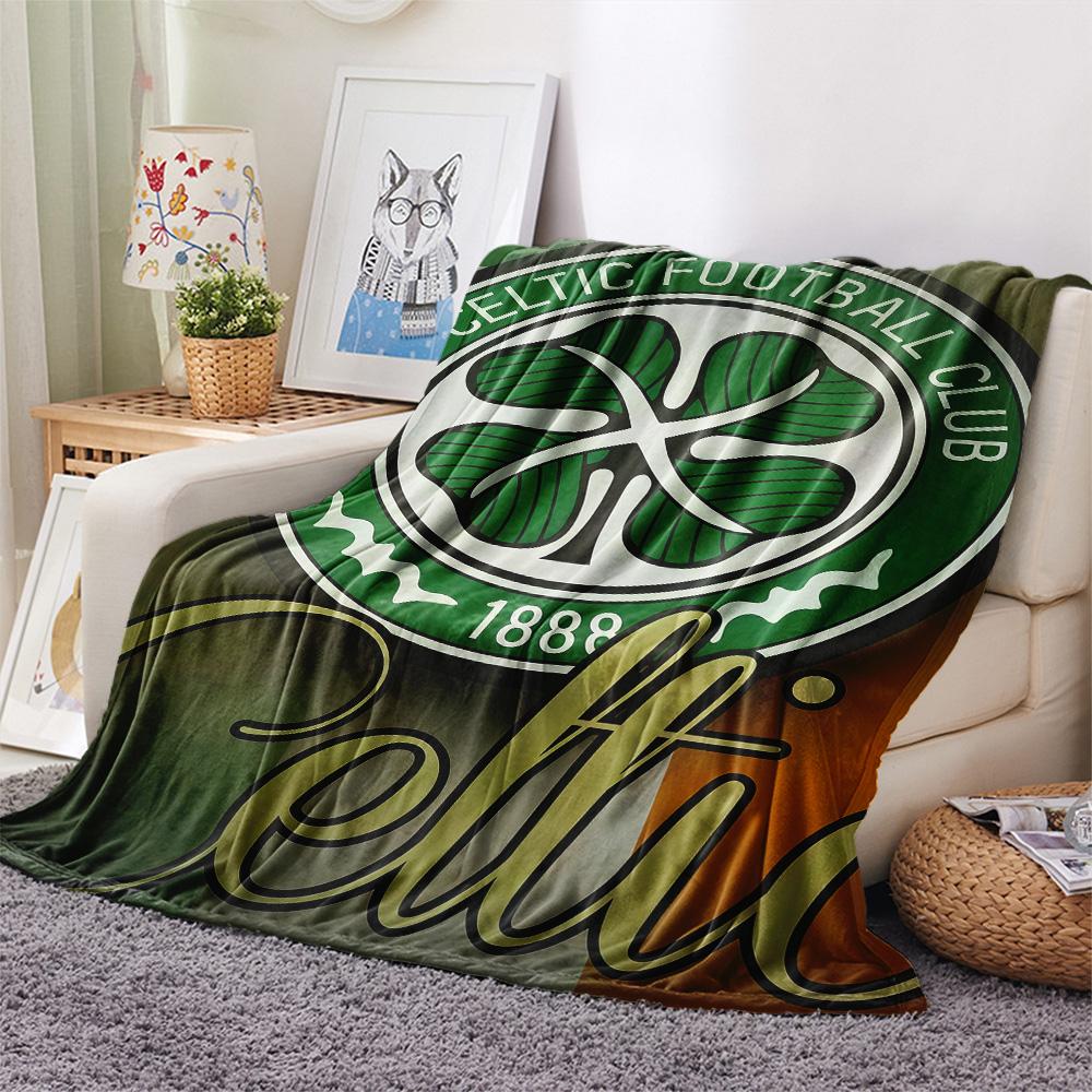 Celtic Football Club Print FlAannel Blanket, High Quality Comfortable for All Seasons, Home Decor, Warmth and Comfort