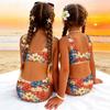 Conjunto de Bikini de Dos Piezas para Niñas, Top Tankini y Braguita, Ropa de Baño de Verano para Niños, Traje de Baño con Estampado del Día de la Independencia