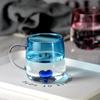 Neue transparente Farbverlauf Glas Tasse 3D Herz 400ml Glas Kaffeebecher Große Kapazität Paar Tasse Heim Zubehör