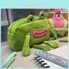 Fun Cartoon Frog Plush Pen Holder With Spacious Design For Students And Gift Giving