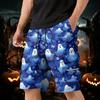 Men's Halloween Cargo Shorts Multi Pocket Drawstring Waist Casual Workwear Shorts with Zippered and Flap Pockets for Outdoor Activities