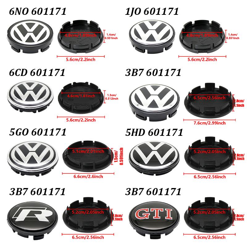 2026 Hot For Volkswagen VW 4pcs VW Wheel Center Hub Caps 56mm 65mm 66m 70mm 76mm Wheel Cover For VW Golf 4 5 6 7 Passat B5 B6 B7