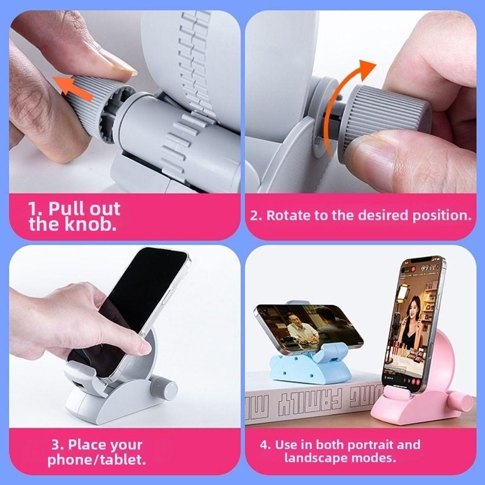Adjustable Angle Mobile Phone Stand Gear Rotating Live Streaming Stand Hands Free Holder Vlog
