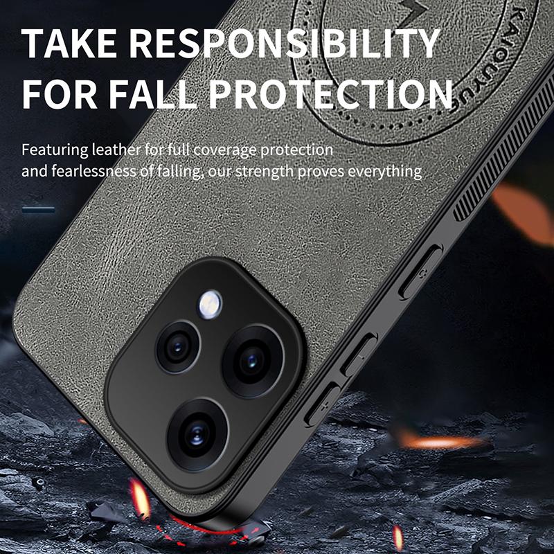 Pro Oppo Reno15c 5G (Čína)/Oppo Reno15 5G (Globální) Magnetické pouzdro WANLONFENG SD1 Series Nappa Textura PC TPU Kryt na telefon