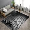 3D Music Notes Rug Lightweight Non-Slip Washable Mat for Music Studio Living Room Bedroom Soundwave Home Decoration