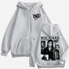Re del Pop Michajackson Era Bad Felpa con Cappuccio e Zip Uomo Donna Harajuku Streetwear Giacca Felpa Pile Casual Zip-Up Pullover