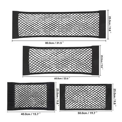 Car Back Rear Mesh Trunk Seat Elastic String Net Magic Sticker Universal Storage Bag Pocket Cage Auto Organizer Seat Back Bag