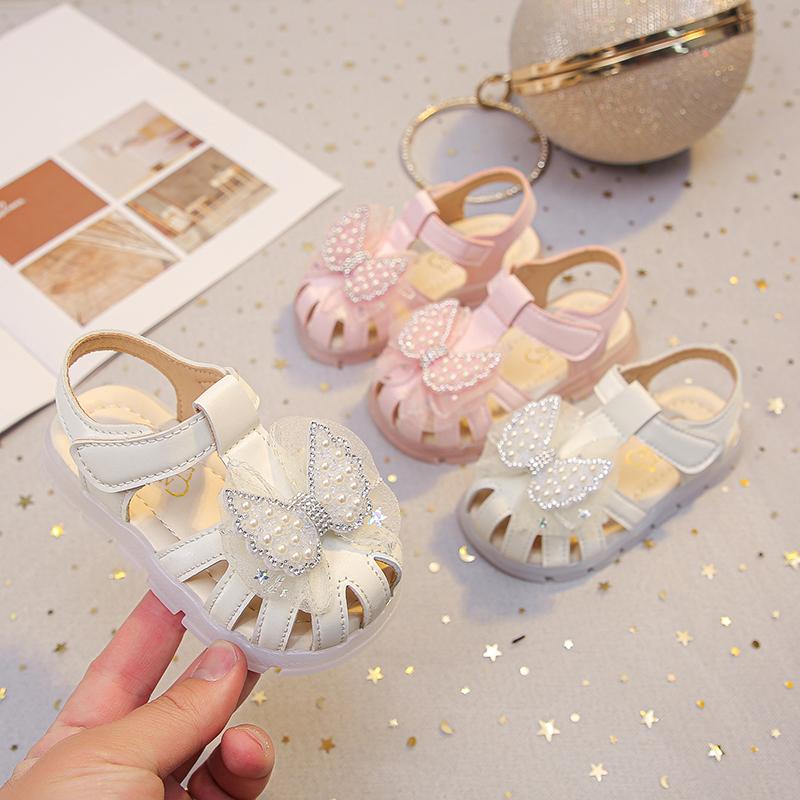 Kids Beach Shoes Princess Style for Girls Sandals Sweet Lace Bows 2025 Summer New Children Casual Shoes Soft Sole Size 15-26