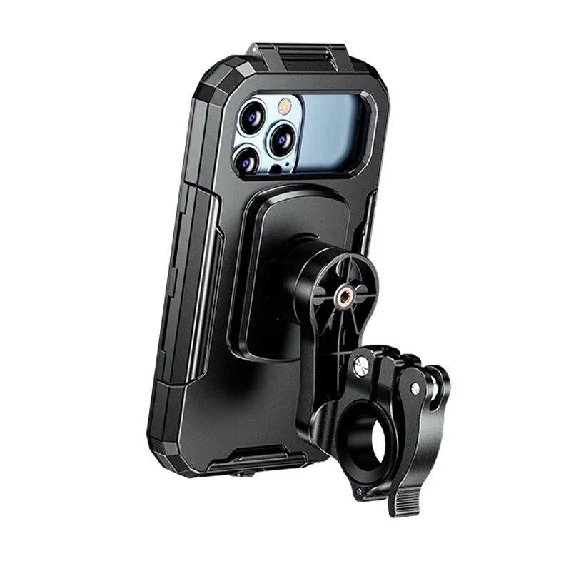 Waterproof Motorcycle Phone Holder Moto Bike Handlebar Mirror Mount for 4.7-6.8 Inch Cellphone Cycling Stand with Touch Screen