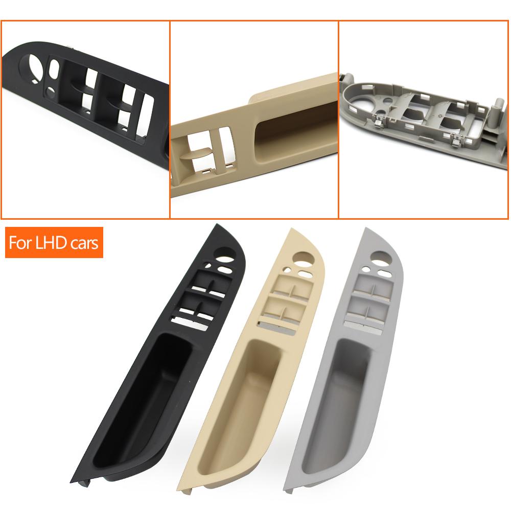 LHD Car Interior Armrest Door Handle Window Panel Pull Handle Cover Trim Replacement For BMW 5 Series E60 E61 2006-2010