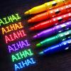 Leuchtet im Dunkeln Textmarker Stifte Set von 6 Fluoreszierende No-Bleed Farbige Marker Stifte zum Zeichnen Plakatgestaltung Basteln Kunstbedarf