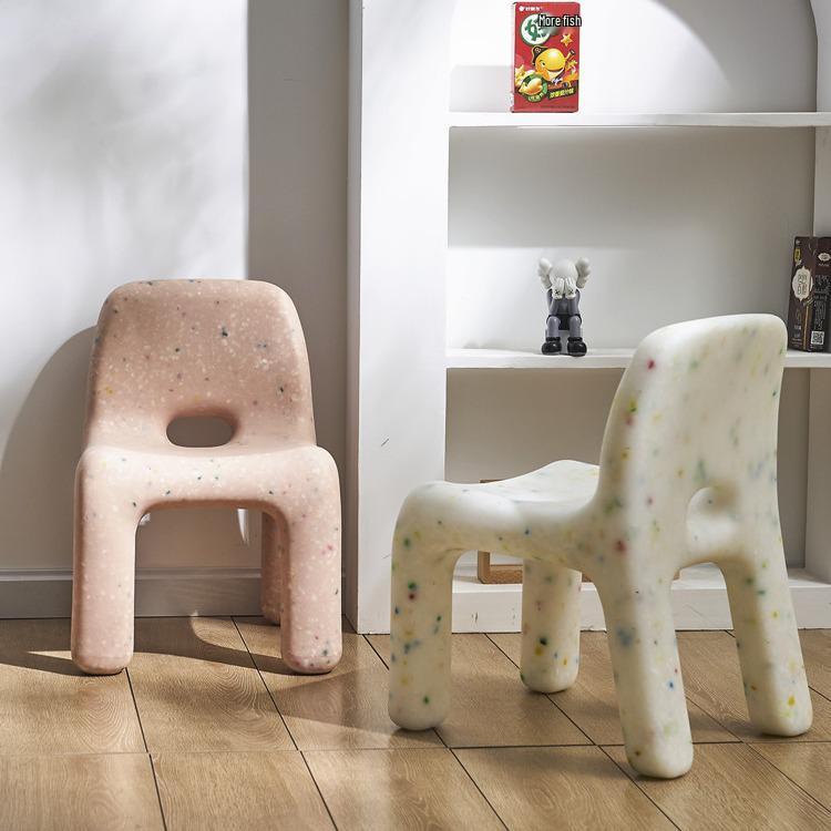 Charming Nordic Children's Chair with Backrest - Kids' Early Education Stool