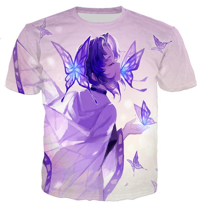 Toyo Cosplay Demon Slayer Kochou Shinobu T Shirt Men Women 3D Printed T-shirts Casual Harajuku Style Tshirt Streetwear Tops