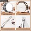 10-Piece Stainless Steel Cookware Set: Frying Pan, Milk Pot, and Double-Bottom Soup Pot.