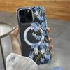 Fresh ins wind flower mobile phone case iPhone15 Alec transparent anti-drop MagSafe magnetic case Apple 17