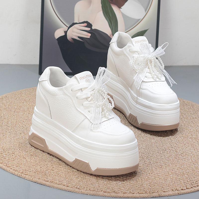 Fashion 10CM  Air Mesh Cloth Leather Ethnic Moccasins Vulcanize Native Flats Lace Up Shoes Chunky Sneaker Loafer Women Comfy