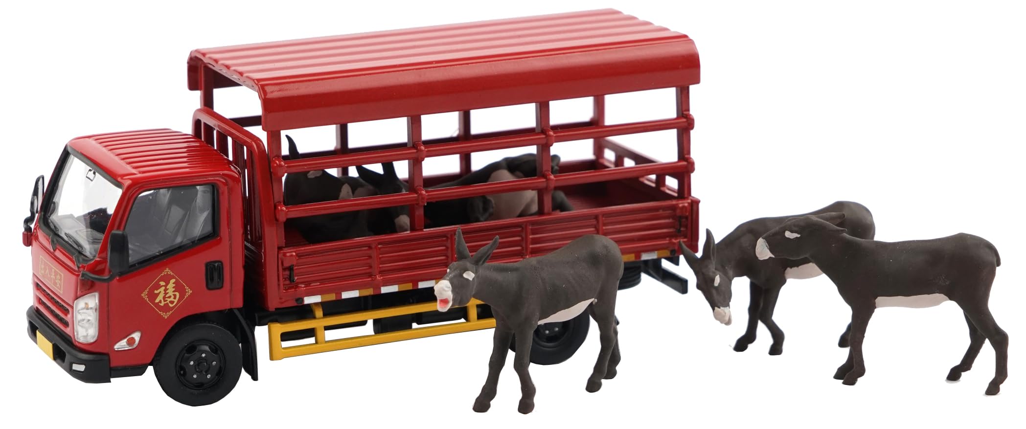 

Genesis Company JMC KaRui Light Truck Red Finished Model 5 Donkey (XCARTOYS) 1/64 - - (Includes Figures) Y44-04