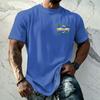 Men's Vintage Texture Print Short Sleeve T Shirt Loose Fit Casual Summer Daily Top Crew Neck Lightweight Breathable Fabric