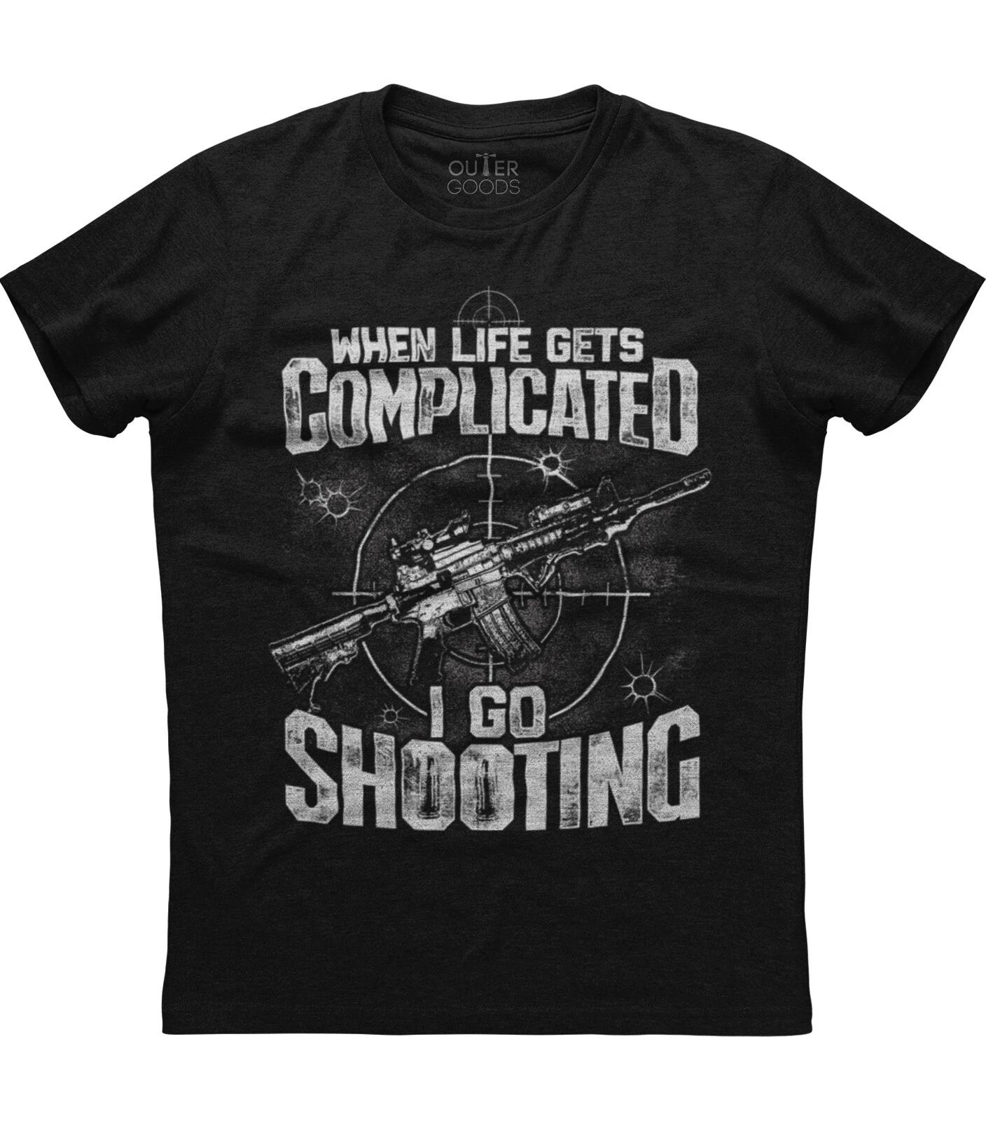 When Life Gets Complicated I Go Snowboarding New Men s Tee Gun Rights Weapon 4XL