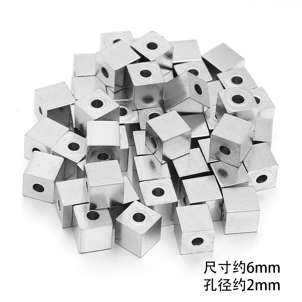 50Pcs 2.5 3 4 5 6mm Stainless Steel Beads Cube Spacer Beads Square Loose Beads For DIY Jewelry Making Necklace Bracelet Supplies