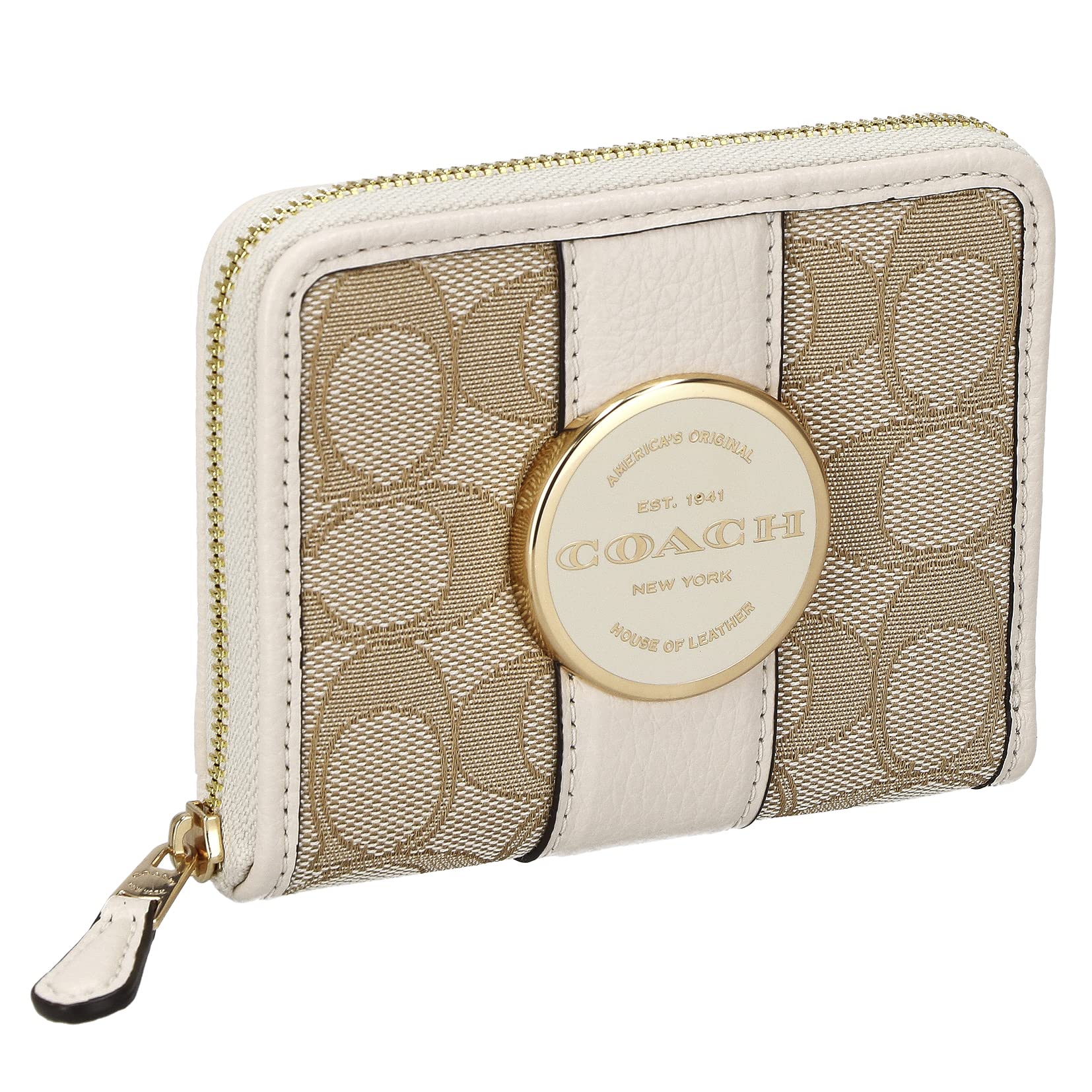 

Coach LNISIG JQ LON Zip Wallet Light Khaki Chalk Women s Bi-fold C8323, (Product Code WL)