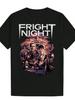 MenS Fright Night Horror Movie Graphic TShirt Black Polyester Casual Round Neck Tee Fiery Monster Design Perfect for Summer