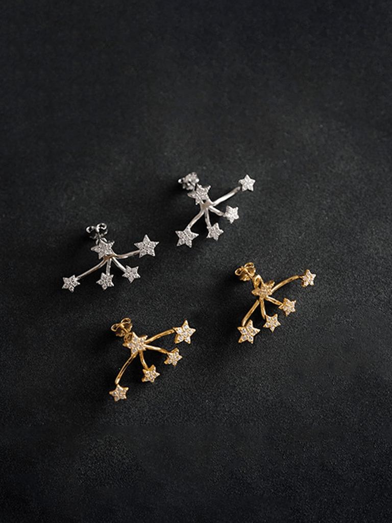1 Pair Of Sparkling Diamond Star Earrings For Women, Niche, Light Luxury, High-End, Compact And Exquisite Temperament Earrings And Earrings