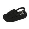 Thick-soled Roman sandals 2025 summer new super-fire woven outer wear versatile shit-stepping soft-soled sports beach shoes
