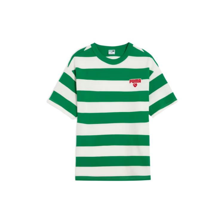 

Puma Forever T-Shirt Ss25 Classic Series Simple Comfortable Skin-Friendly Short Sleeve Kids tops Green White 950448-01 160
