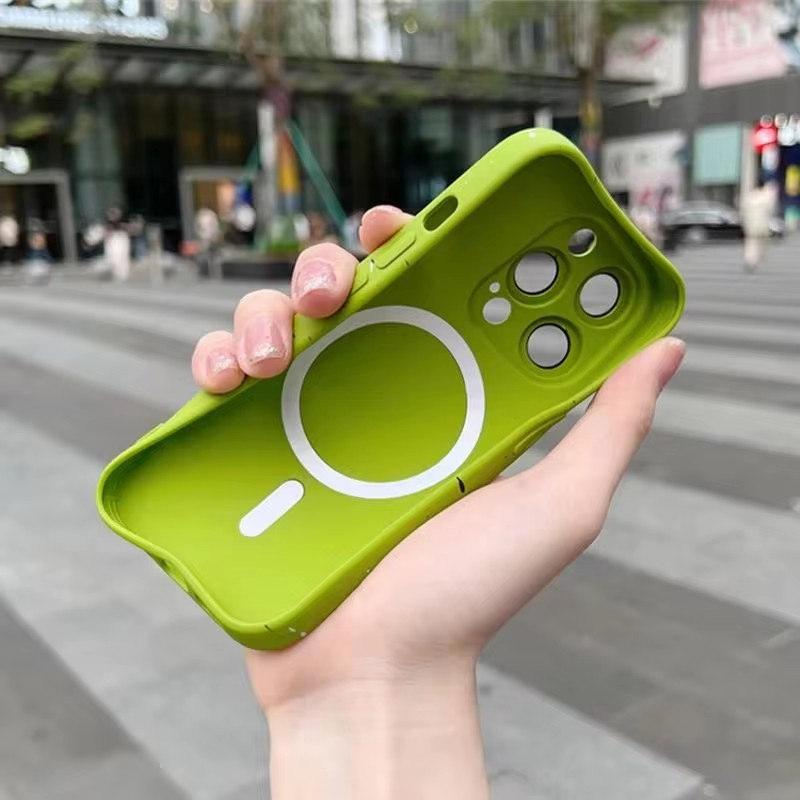 Matte Soft Silicone Case For iPhone 16 15 14 13 12 11 Pro Max For Magsafe Wireless Charging Magnetic Bumper Back Cover