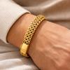 THICK Men' Gold Bracelet Full Armor Italian Royal Gift