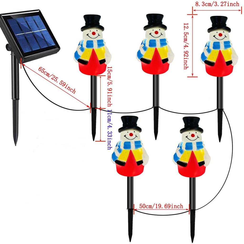 Solar Santa Claus LED Garden Stake Lights for Outdoor Lawn and Courtyard