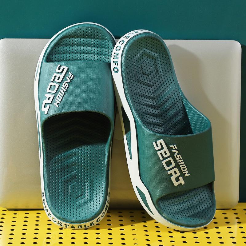 

Мужские уличные тапочки в корейском стиле с нескользящей подошвой - для ванной/дома, толстая подошва, износостойкие, модный дизайн. 40-41 зелёный