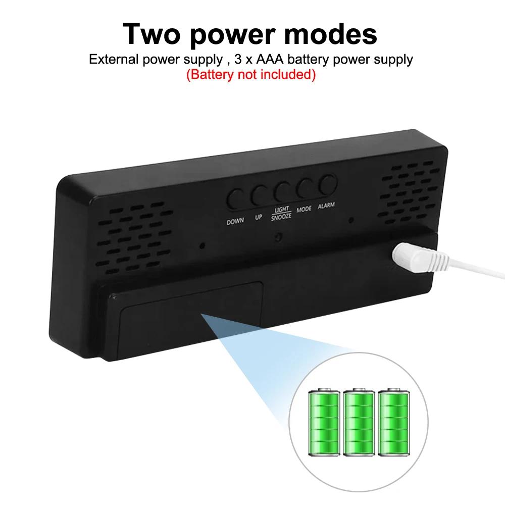 LED Digital Alarm Clock Automatic Light Temperature Calendar Snooze Alarm Clock 3 Gear Brightness Adjustment Alarm Clock